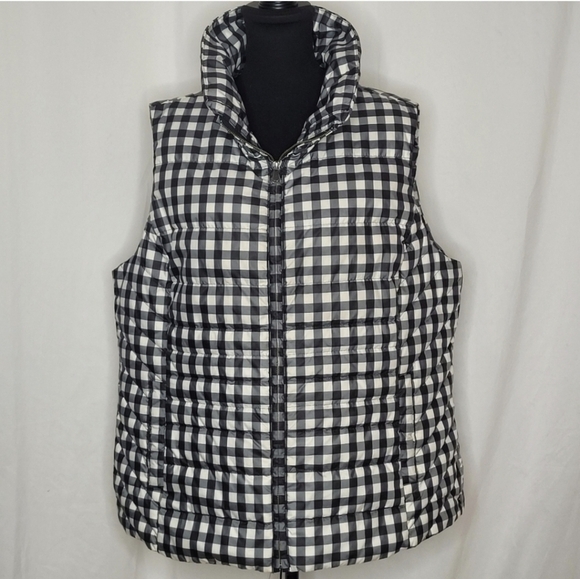 Talbots Gingham Down Puffer Vest - Size 2X - Picture 5 of 16